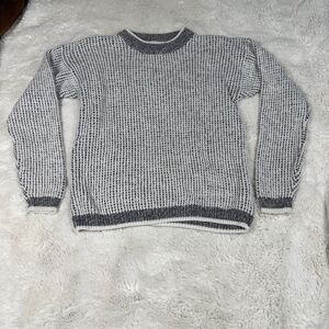 Vintage Pache Gray & White Knit Sweater | Men's M